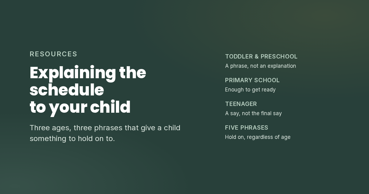 How to explain the schedule to your child, by age