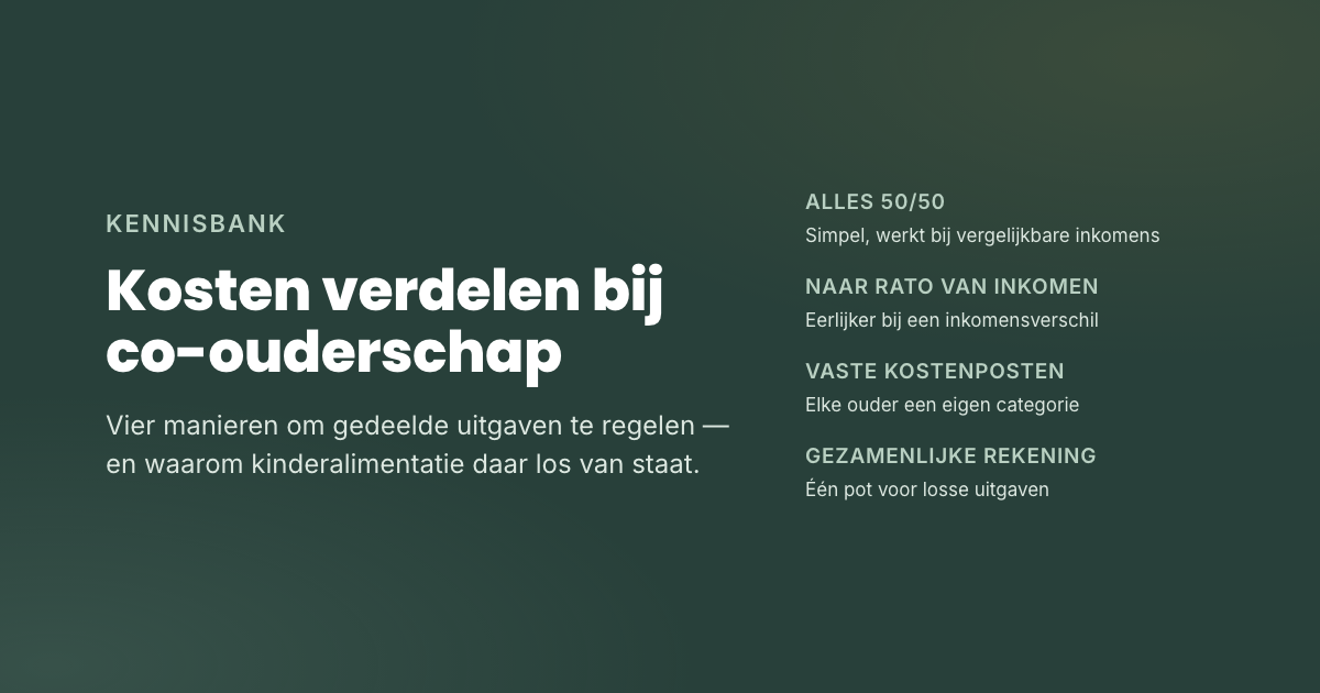Kosten verdelen bij co-ouderschap: vier manieren