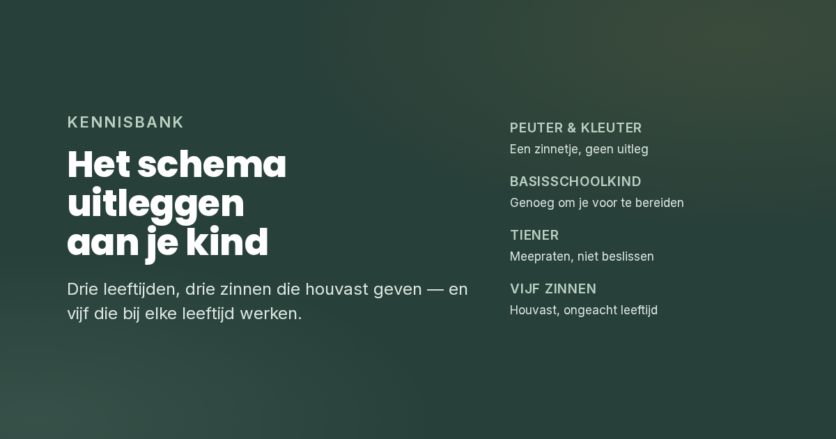 Hoe leg je het schema uit aan je kind (per leeftijd)