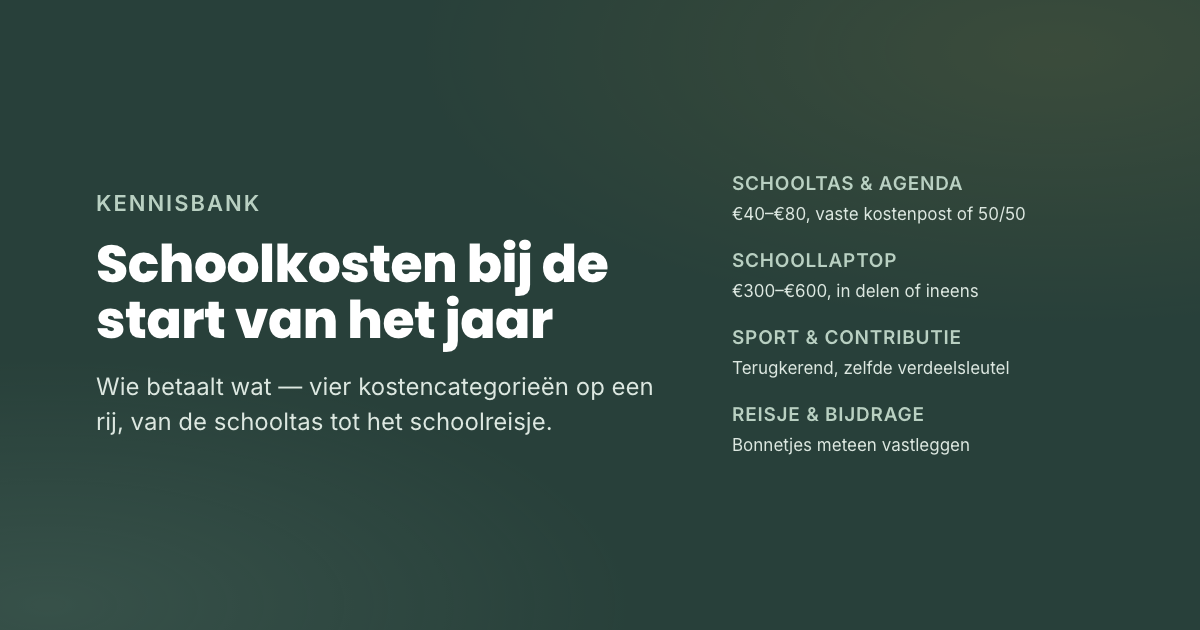 Schoolkosten verdelen: wie betaalt wat